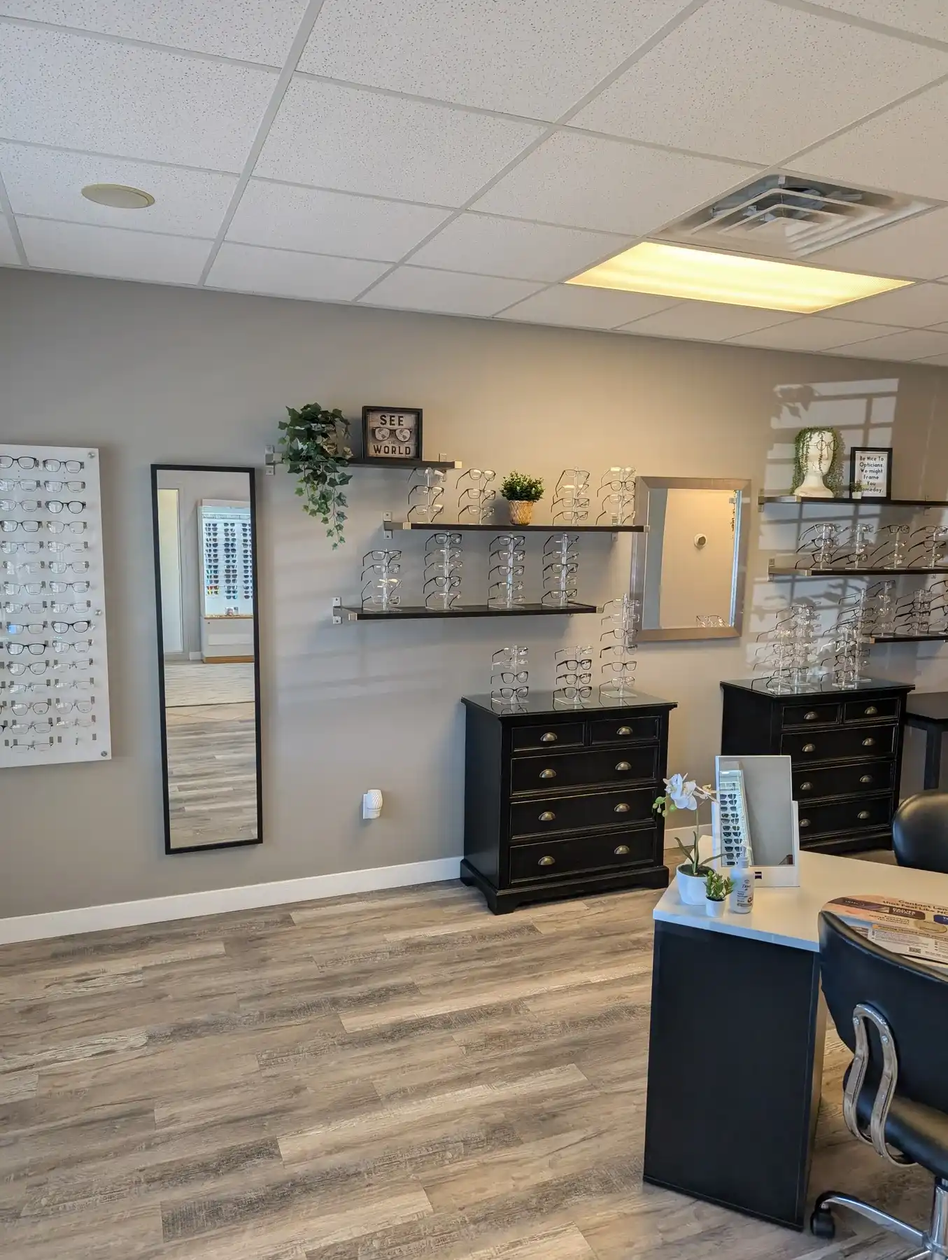 Optical room inside Weber Eye Care near Ogden, Utah